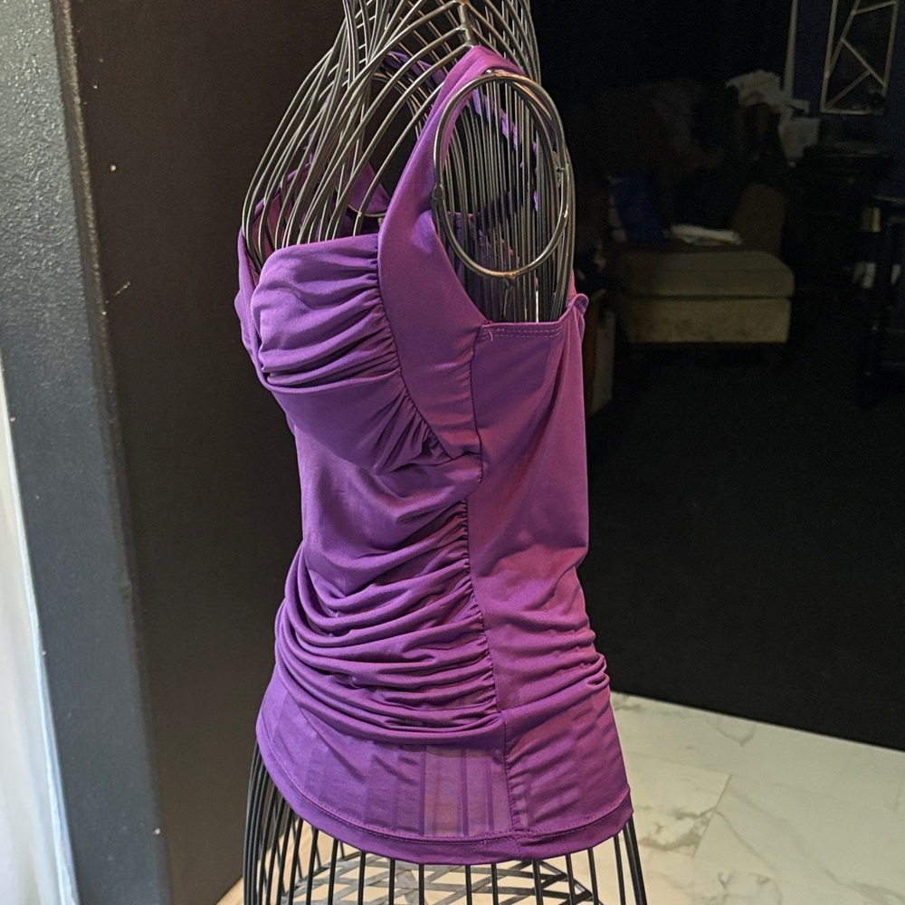 Pinup rockabilly Purple fitted sexy Tank Top - Picture 3 of 4
